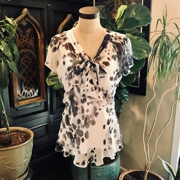 Calvin Klein silk watercolor abstract floral top - Picture 1 of 8